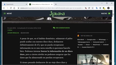 Cómo activar el modo oscuro en cualquier página web con Chrome