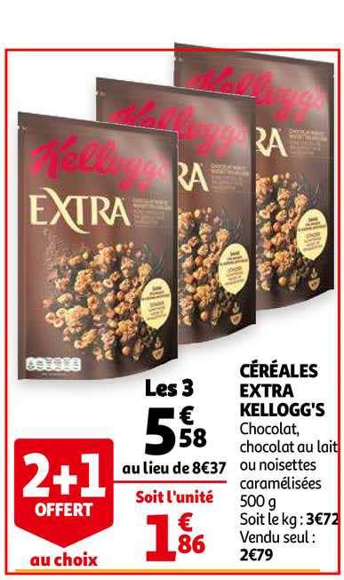 Promo Céréales Extra Kellogg s 2 1 Offert Au Choix chez Auchan Direct