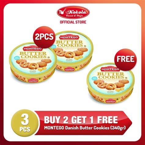 Jual BELI 2 GRATIS 1 Kokola Montego Danish Butter Cookies 340gr Bahan