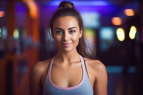 Premium Ai Image Smiling Beautiful Very Cute Face Of Fit Girl