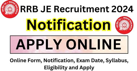 RRB JE Recruitment 2024 Online Form Notification Exam Date Syllabus