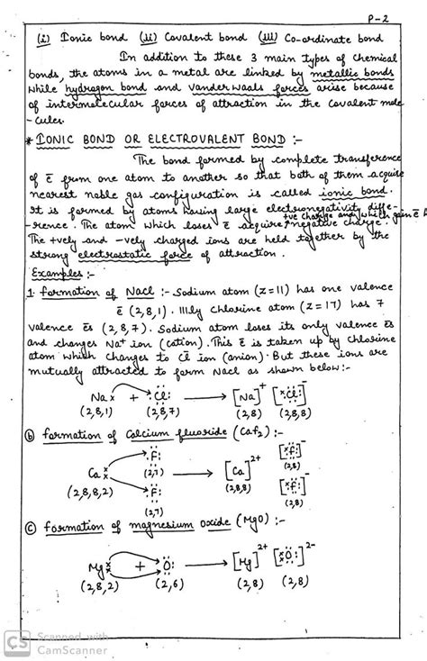 Chemical Bonding Short Notes Pdf