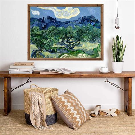 Van Gogh Olive Trees With The Alpilles Mountains Painting Wall Etsy