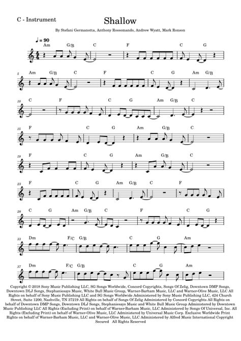 Shallow Arr Fabio Eduardo De Oliveira By Lady Gaga Sheet Music For