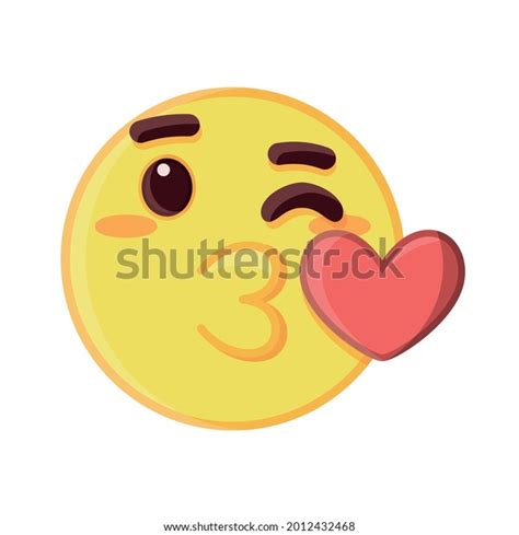 Isolated Face Emoji Kiss Heart Vector Stock Vector (Royalty Free ...