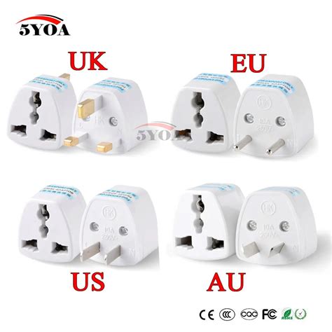 Pc Universal Us Uk Au To Eu Plug Usa To Euro Europe Travel Wall Ac