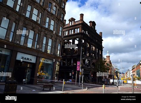 Shop Fire Commercial Building Fire The Bank Buildings Belfast Stock