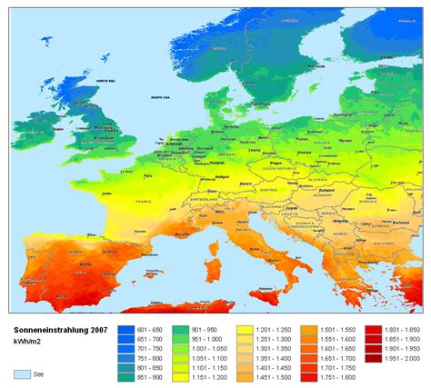 Mapa De La Radiaci N Solar En Europa Paneles Solares