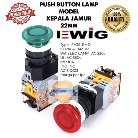 Jual Push Button Lampu Led On Off Mm Model Jamur A V Type Ea