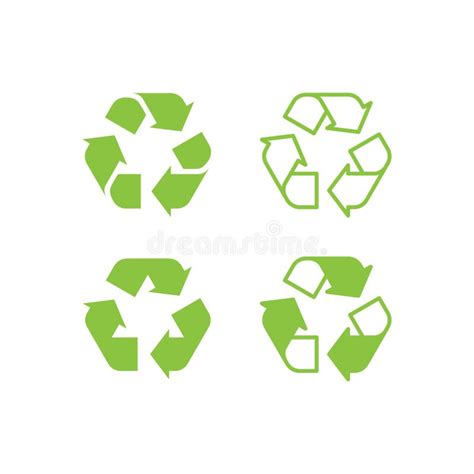 Conjunto De ícones Verde De Seta Reciclado Ilustração do Vetor