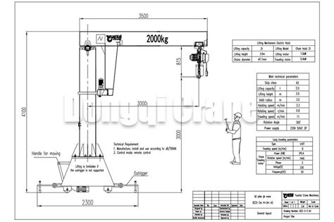 2 ton Portable Jib Crane on Wheels for UAE Workshop - Dongqi Jib Crane