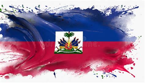 Closeup Haiti Flag Stock Illustration Illustration Of Cross