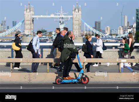 A Man Riding On A Dott E Scooter Part Of The Transport For London E