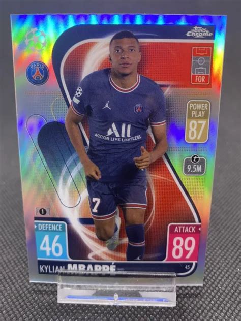 TOPPS MATCH ATTAX Chrome Champions League 2021 2022 45 Kylian Mbappe