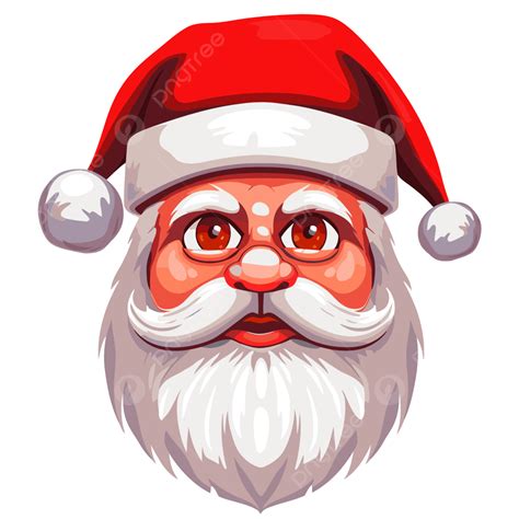 Santa Face Clipart Cartoon Christmas Santa Claus Face Isolated On White