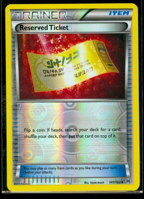 Pokemon Reserved Ticket Xy Breakthrough Rev Holo Mint Ebay