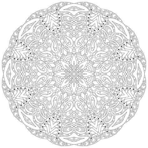 Hand Drawn Zentangle Mandala For Coloring Page Gift Graphic Book Vector