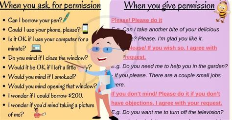 Asking For Giving And Refusing Permission In English English Phrases