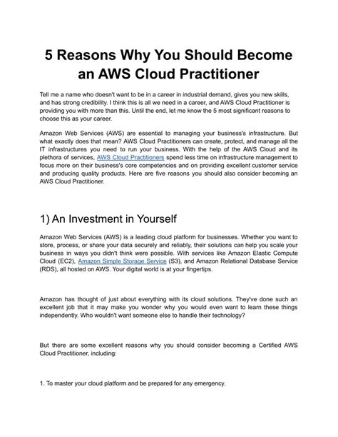 Ppt 5 Reasons Why You Should Become An Aws Cloud Practitioner