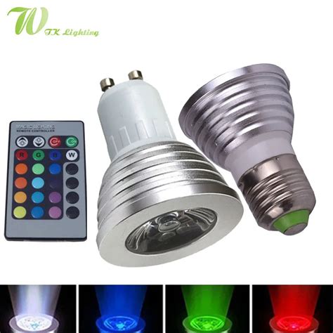 Led Couleur Rgb Spotlight E Gu Rgb Ampoule Ac V Mr Dc