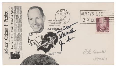 Al Worden S Apollo 15 Crew Signed Cover RR Auction