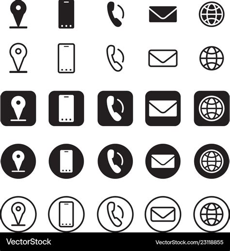 Contact information icons Royalty Free Vector Image