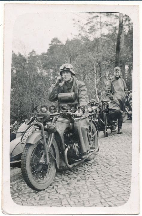 Foto Kamenz 1940 BMW R 11 Motorrad Kradmelder Krad Kfz Kennzeichen WH