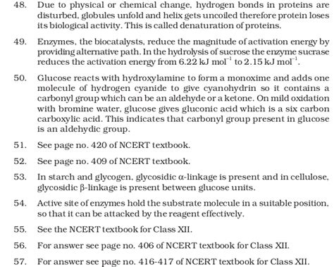 Ncert Exemplar Class 12 Chemistry Chapter 1 4 Biomolecules