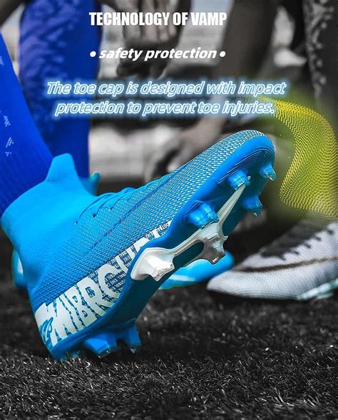 Amazon Men S Soccer Shoes Professional Spikes Hightop Football