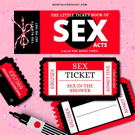 Sex Acts Ticket Voucher Book Printable Download Valentines Day Anniver Now That S Peachy