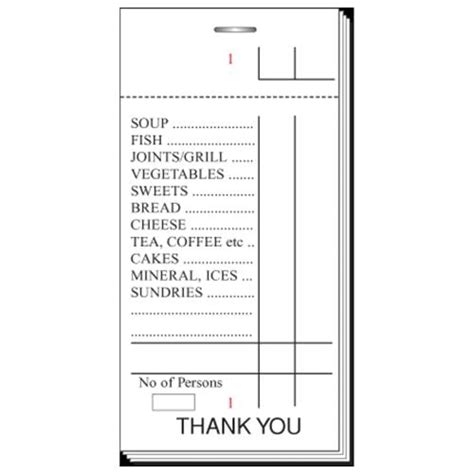 Waiters Restaurant Order Pads Single Sheet Cat1 100 Sheets Pack Of 100