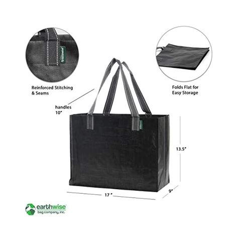 Earthwise Reusable Grocery Bags Thick Extra Heavy Duty Material Multi