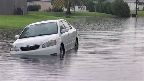 Heavy Rain Causes Flooding In Palm Bay Florida Youtube