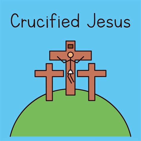 Vetor De Desenhos Animados De Jesus Crucificado Vetor Premium