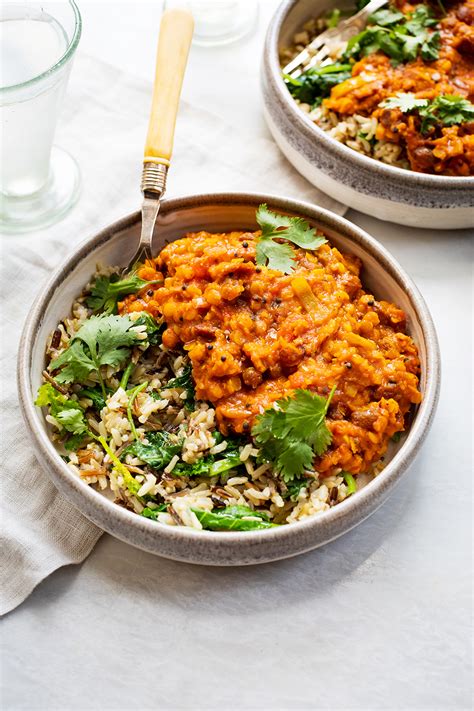 Sweet And Spicy Red Lentils With Wild Rice And Greens Tried True