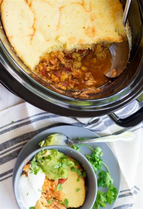 Slow Cooker Mexican Chicken Chili with Cornbread Topping | The Family ...