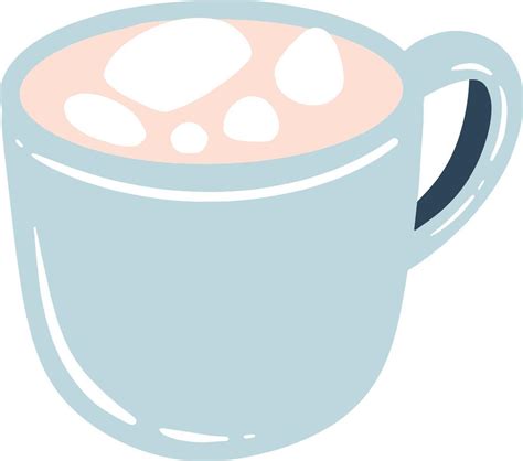 A cup of hot chocolate with marshmallows illustration 14832119 Vector ...