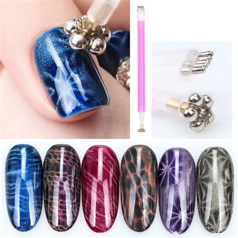 1pc Double Head Nail Art Cat Eye Rod Magnetic Flower Tip For All 3d