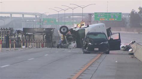 Deadly Crash Involving Fuel Tanker Shuts Down Freeway In Los Angeles