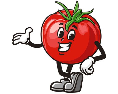 Tomato Cartoon Mascot Illustration Design Character Vector - Etsy