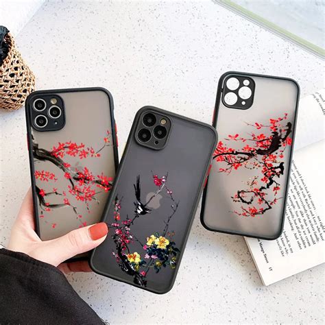 Coque De T L Phone Peinture Fleur De Prunier Pour IPhone Coque Arri Re