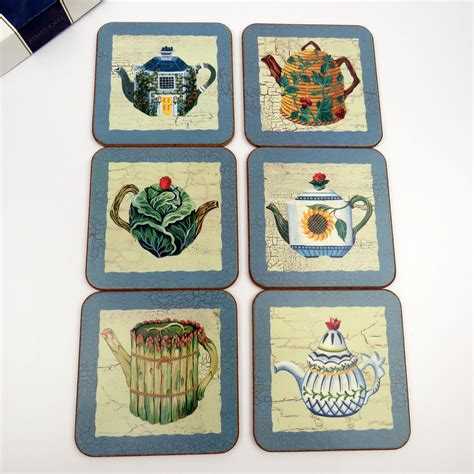 Vintage Set Of Pimpernel Coasters With Cork Backs Tea In The Garden