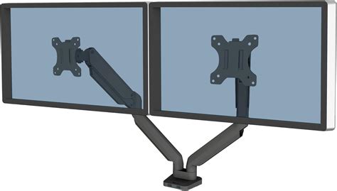 Fellowes Platinum Series Adjustable Dual Monitor Arm Black Gas Spring