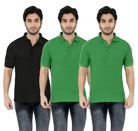 Plain Mens Polo Neck Cotton T Shirt At Rs Piece In Kolkata Id