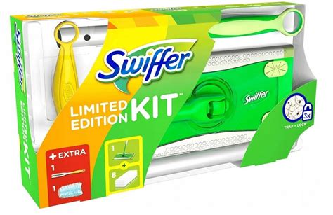 SWIFFER MEGA DUŻY ZESTAW STARTOWY MOP WKŁADY 8 SZT MIOTEŁKA 2W1