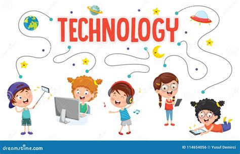 technology kids stock illustrations  technology kids stock