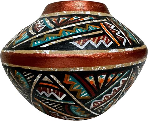 Native American Vase Indian Jemez Pottery Hand Painted