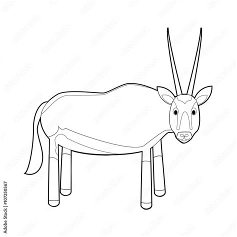 Easy Coloring Animals For Kids Oryx Gazelle Stock Vector Adobe Stock