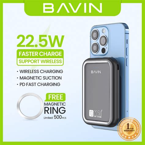 Bavin Pc Wireless Magnetic Powerbank Mah W Pd Fast Charging