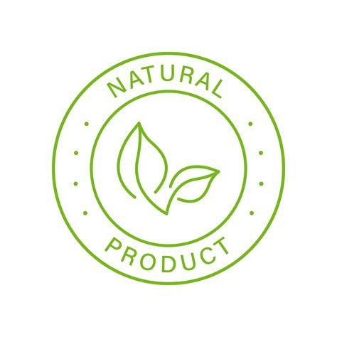 Natural Organic Product Green Line Stamp Quality Fresh Natural Ingredients Outline Sticker Eco